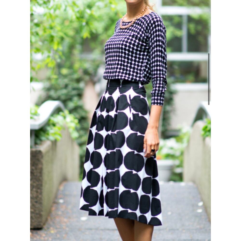 Banana Republic Marimekko Polka Dot Sweater Knit Top Anna Cardi Sz M Cotton
